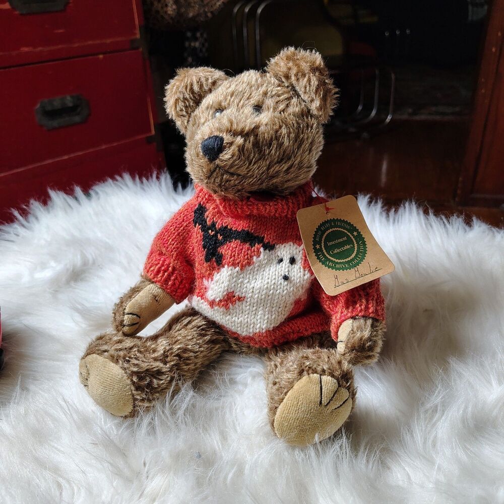 Boyd Bears 12” VTG Halloween Bear With Sweater "Gus Ghoulie" With Tag